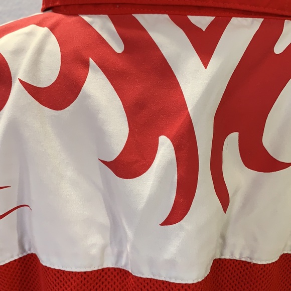 Red Racing Style Short Sleeve Button Down Shirt - Picture 10 of 12